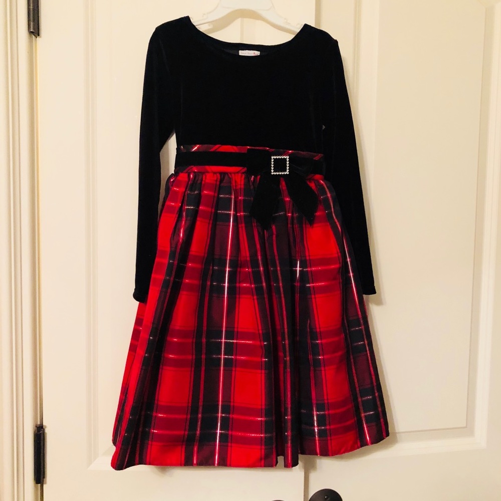 Sweet Heart Rose Velvet Christmas Dress